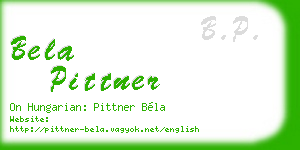 bela pittner business card